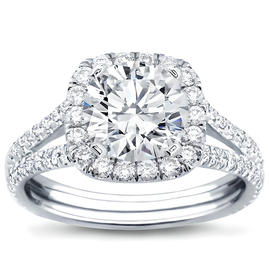 split shank halo engagement ring