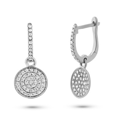 Diamond Pave Disk Huggies E5206 Diamond Pave Disk Huggies