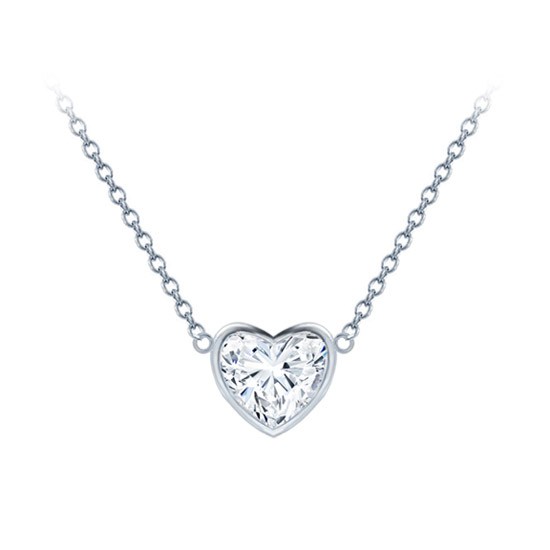 Heart Bezel Set Diamond Solitaire Pendant