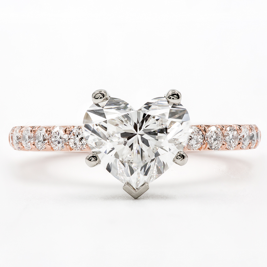 French Cut Pave Engagement Setting 2mm Adiamor