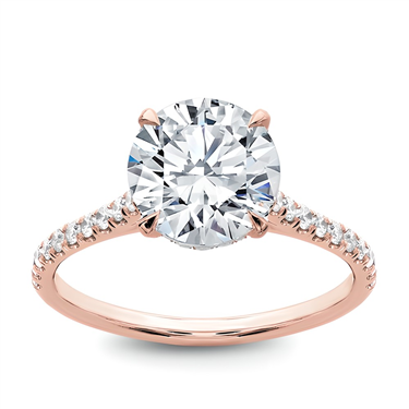 rose gold pave engagement rings