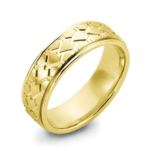 Men S Geometric Wedding Band In 14k Yellow Gold Rb1079 Adiamor Wedding Band In 14k Yellow Gold