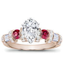 Ruby, Baguette, And Pavé Setting | R2782R