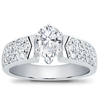 Pavé-Set Diamond Engagement Setting | R2735